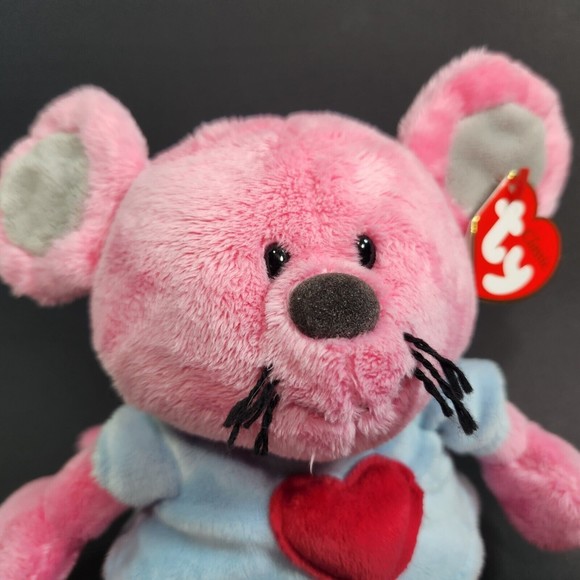 TY Classic Patter Mouse Plush Toy Pink 10 in. With Tags Soft Animal Beanie - Picture 2 of 9